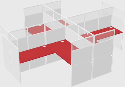 Shared l-shaped cubicles
