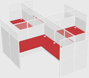 Shared l-shaped cubicles