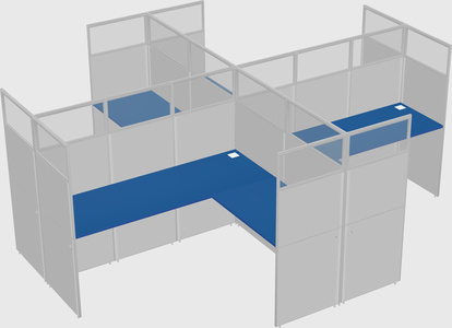 Shared l-shaped cubicles
