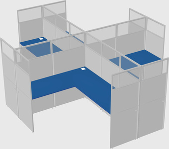 Shared l-shaped cubicles