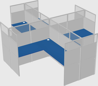 Shared l-shaped cubicles