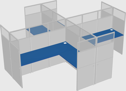 Shared l-shaped cubicles