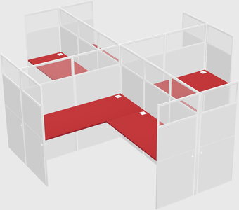 Shared l-shaped cubicles