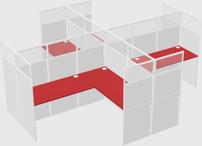 Shared l-shaped cubicles