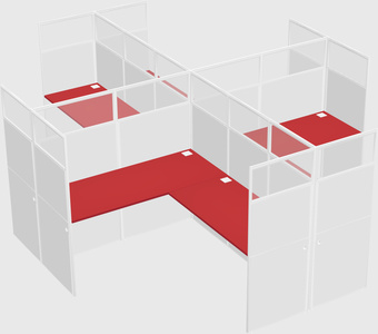 Shared l-shaped cubicles