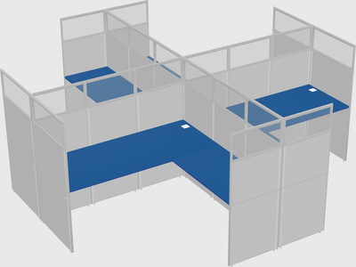 Shared l-shaped cubicles