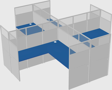 Shared l-shaped cubicles