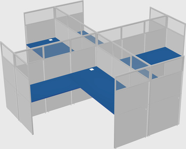 Shared l-shaped cubicles