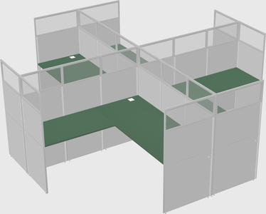 Shared l-shaped cubicles