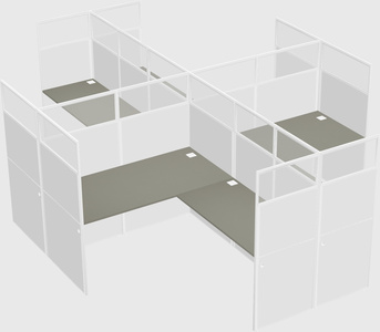 Shared l-shaped cubicles