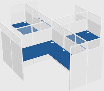 Shared l-shaped cubicles