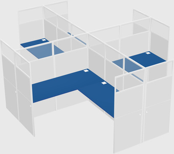 Shared l-shaped cubicles