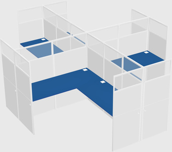 Shared l-shaped cubicles