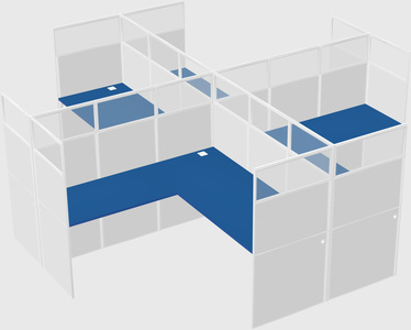Shared l-shaped cubicles