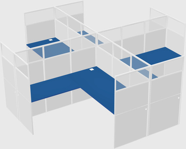 Shared l-shaped cubicles