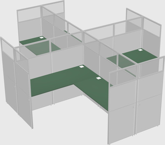 Shared l-shaped cubicles