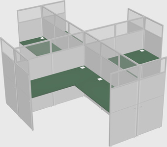 Shared l-shaped cubicles
