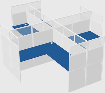 Shared l-shaped cubicles