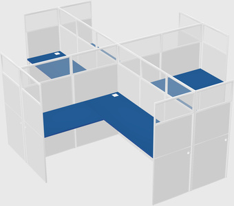 Shared l-shaped cubicles