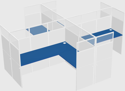 Shared l-shaped cubicles