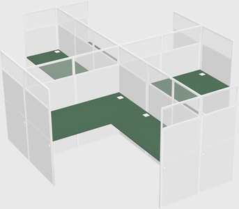Shared l-shaped cubicles