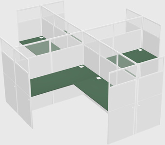 Shared l-shaped cubicles