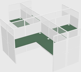 Shared l-shaped cubicles