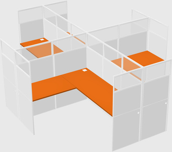 Shared l-shaped cubicles