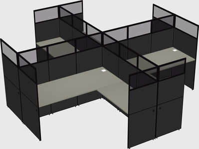Shared l-shaped cubicles