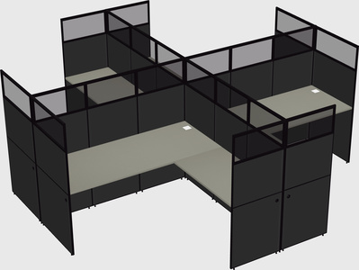 Shared l-shaped cubicles