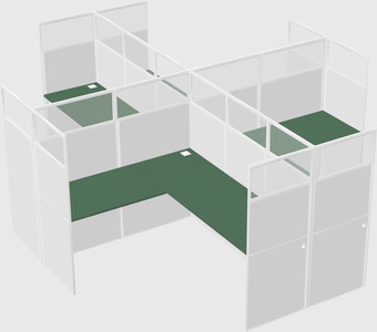 Shared l-shaped cubicles