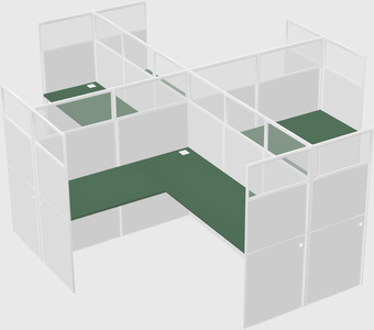 Shared l-shaped cubicles
