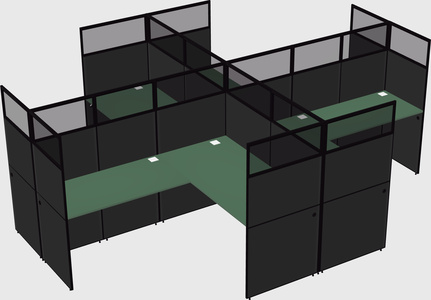 Shared l-shaped cubicles