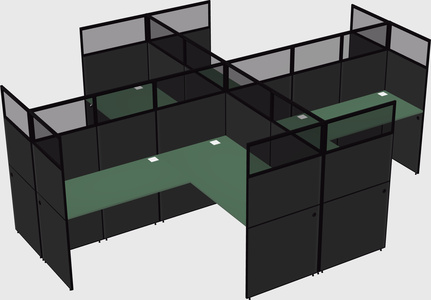 Shared l-shaped cubicles