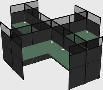 Shared l-shaped cubicles