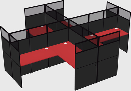 Shared l-shaped cubicles