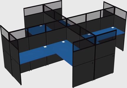 Shared l-shaped cubicles