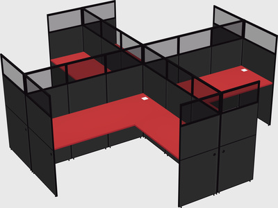 Shared l-shaped cubicles
