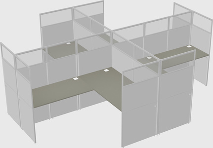 Shared l-shaped cubicles