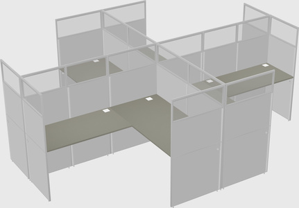 Shared l-shaped cubicles