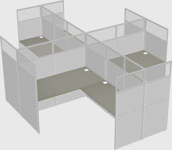 Shared l-shaped cubicles