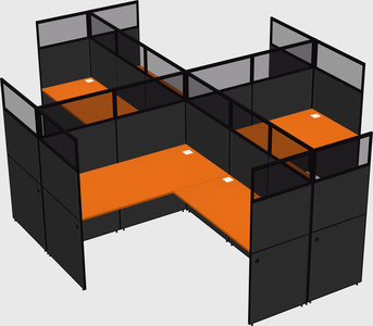 Shared l-shaped cubicles