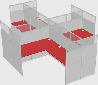 Shared l-shaped cubicles