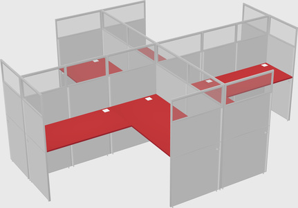 Shared l-shaped cubicles