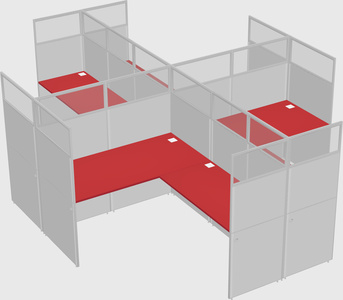 Shared l-shaped cubicles