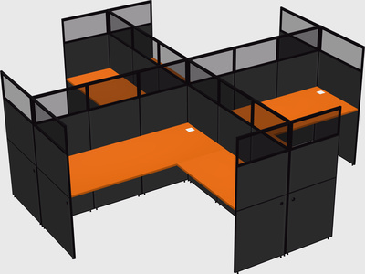 Shared l-shaped cubicles