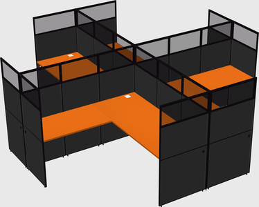 Shared l-shaped cubicles
