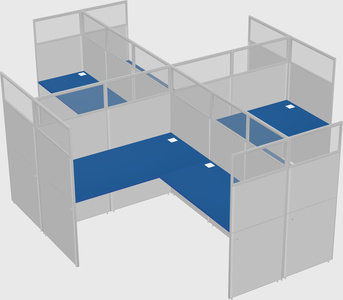 Shared l-shaped cubicles