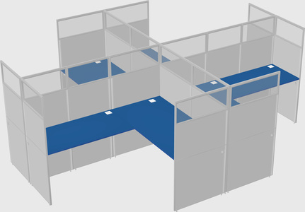 Shared l-shaped cubicles