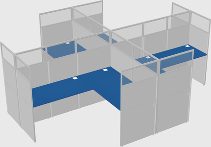 Shared l-shaped cubicles